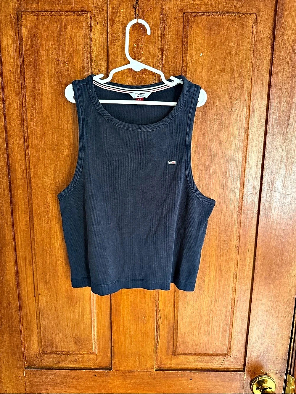 Tommy Jeans Ribbed Tank Top in Blue Size L